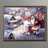 Painting by Numbers Christmas Santa Claus with Presents on The Roof
